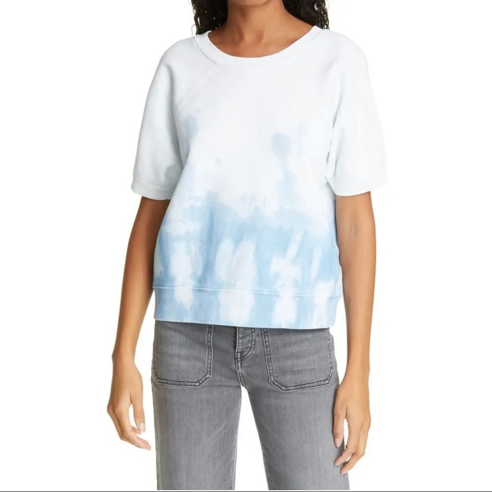 NWT nili lotan ciara sweatshirt sky blue white tie dye size M C8